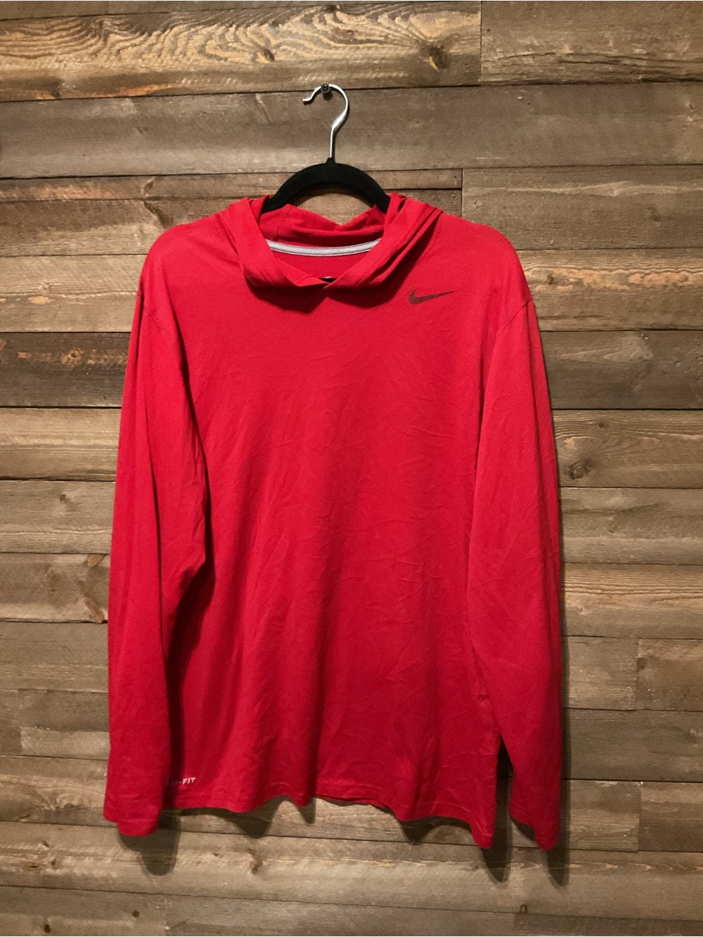 Nike Dri-FIT Long Sleeve Hooded Athletic Tee Size Medium